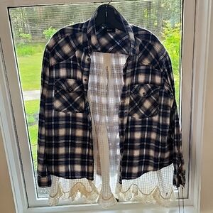 BDG Flannel Tunic Top,  Sz M, BDG